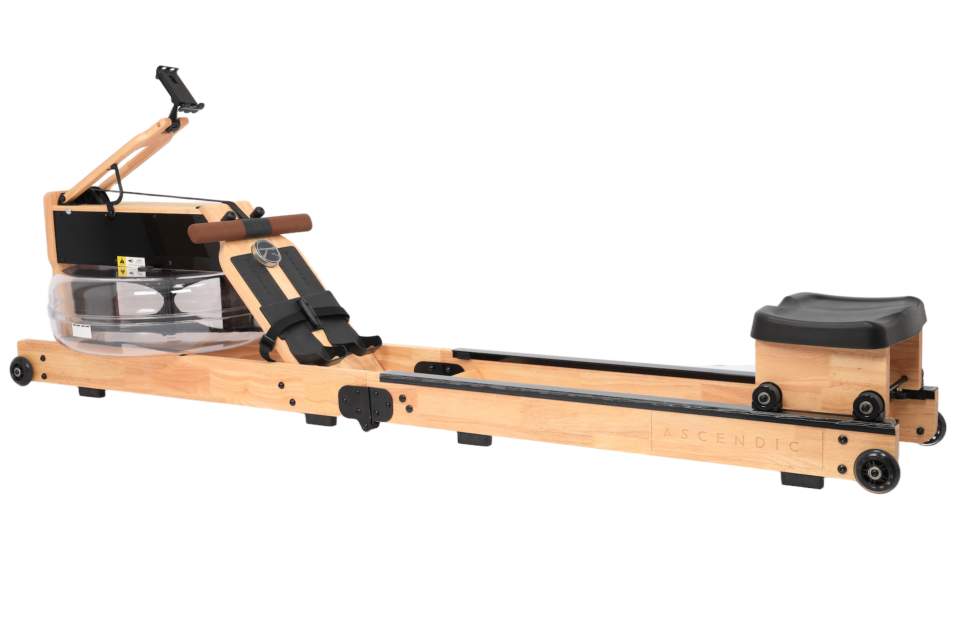 Ascendic 6017 foldbar romaskine med dobbelt vand- og magnetisk modstand i egetræ