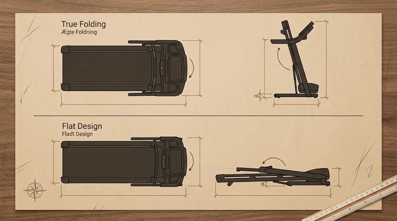 Foldbart gåbånd: ægte foldning eller fladt design?